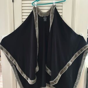 Black knit cape , with silver  trim, one size!